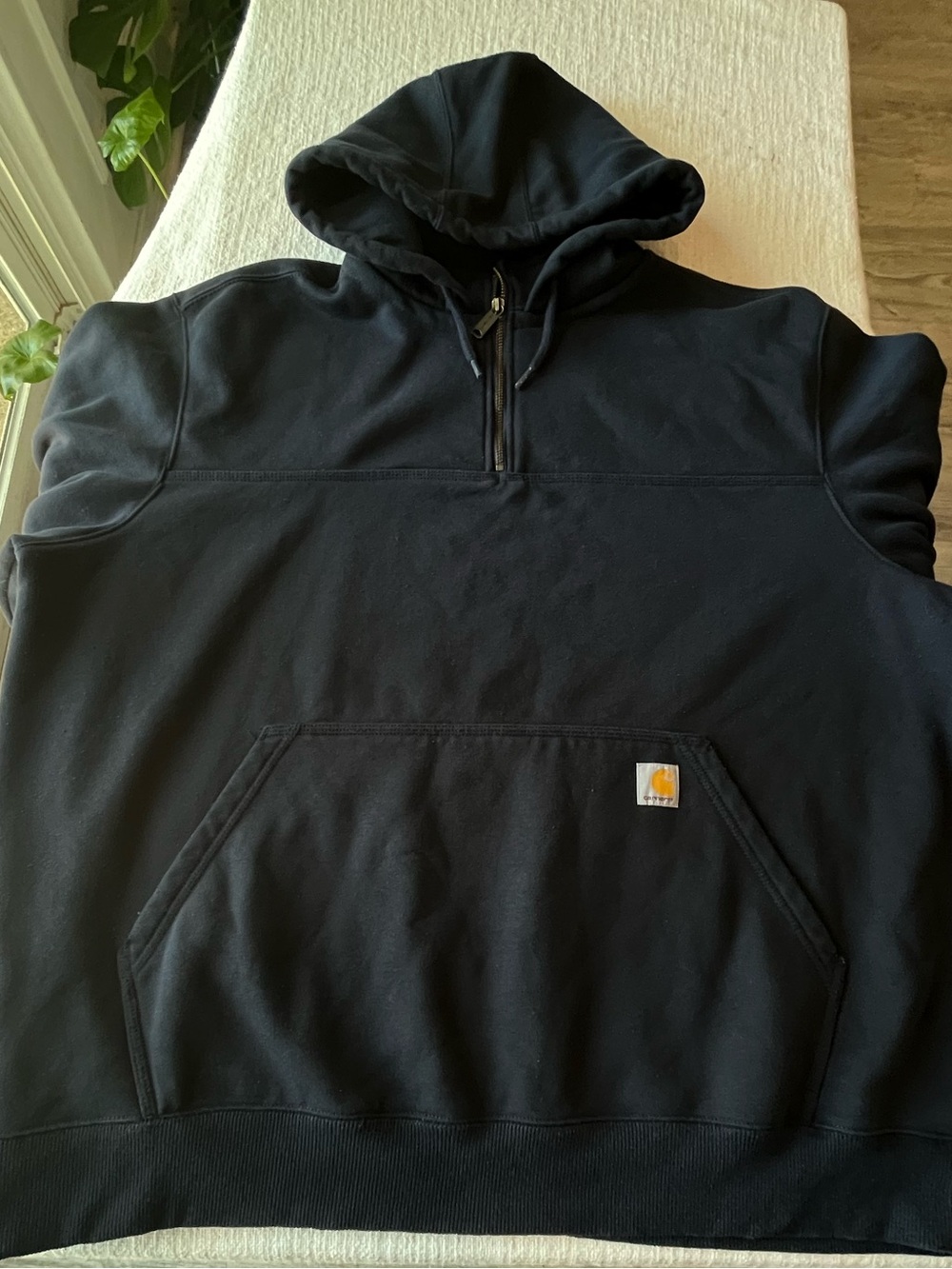 Carhartt Men 3XL Navy Rain Defender Loose Fit Heavyweight 1/4 Zip Hoodie Paxton
